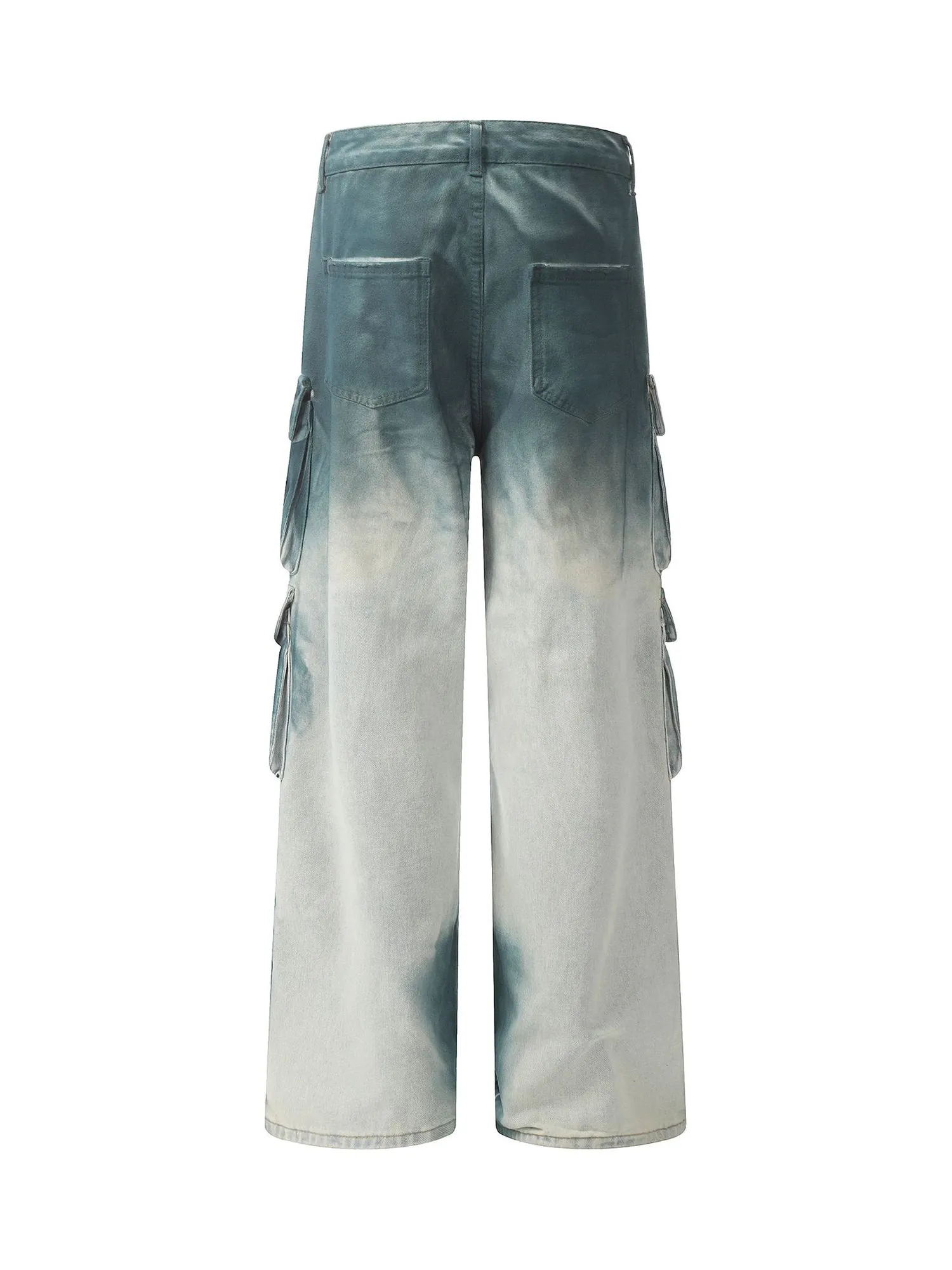 1984 Gradient Dip Dye Wash Multi-Pocket Cargo Jeans