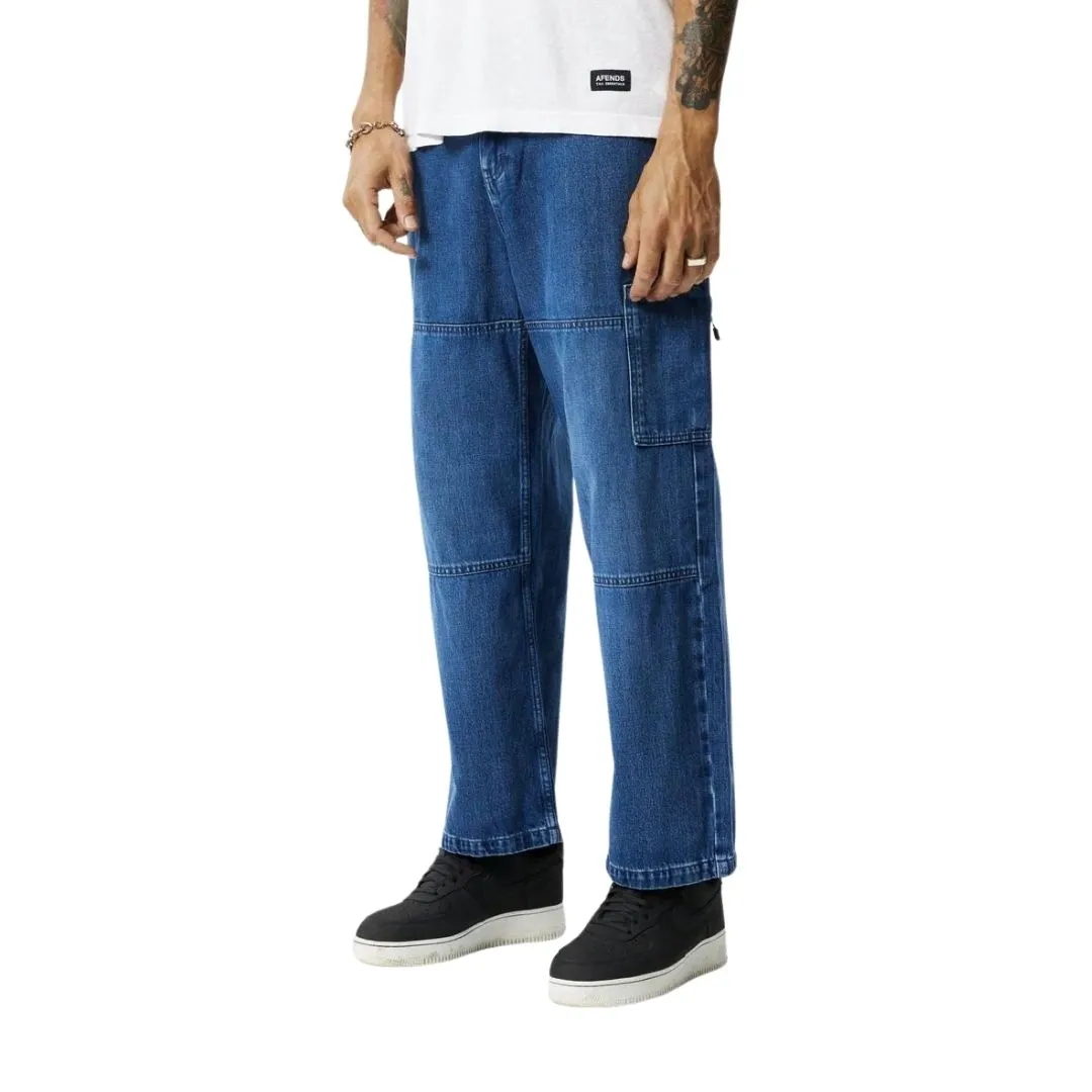 Afends Richmond Hemp Denim Baggy Workwear Jeans - Authentic Blue