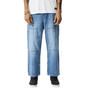 Afends Richmond Hemp Denim Baggy Workwear Jeans - Worn Blue