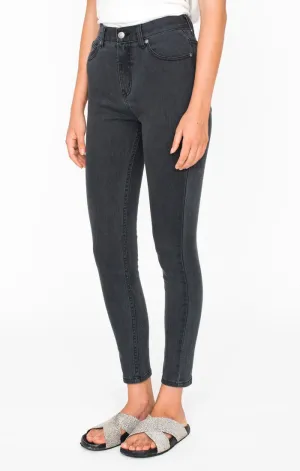 Afends Womens ZEPPELINS - FADED BLACK - high waist skinny jeans