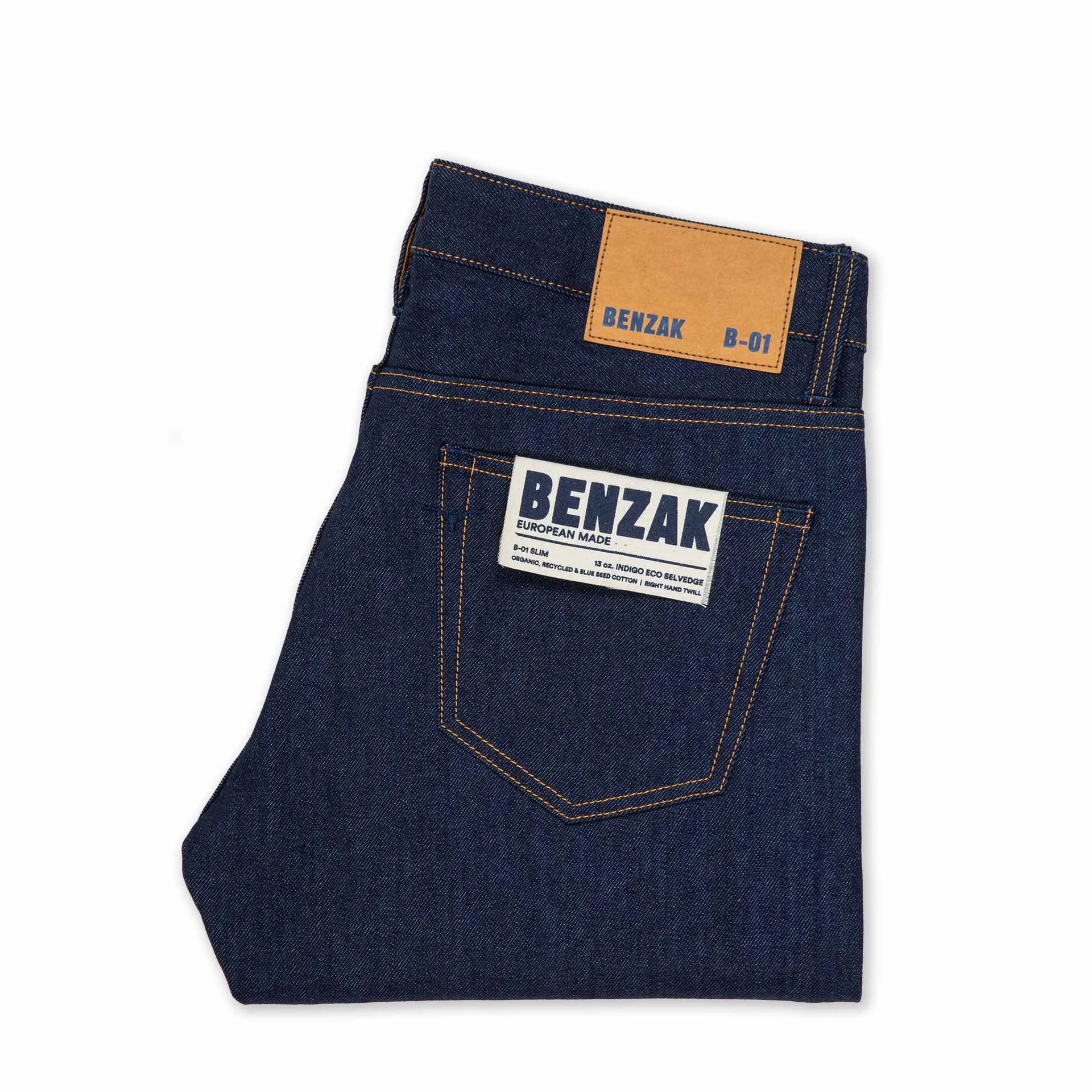 B-01 SLIM 13 oz. indigo eco selvedge