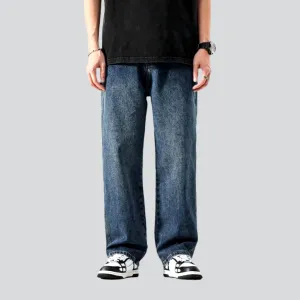 Baggy mid-waist jeans for men