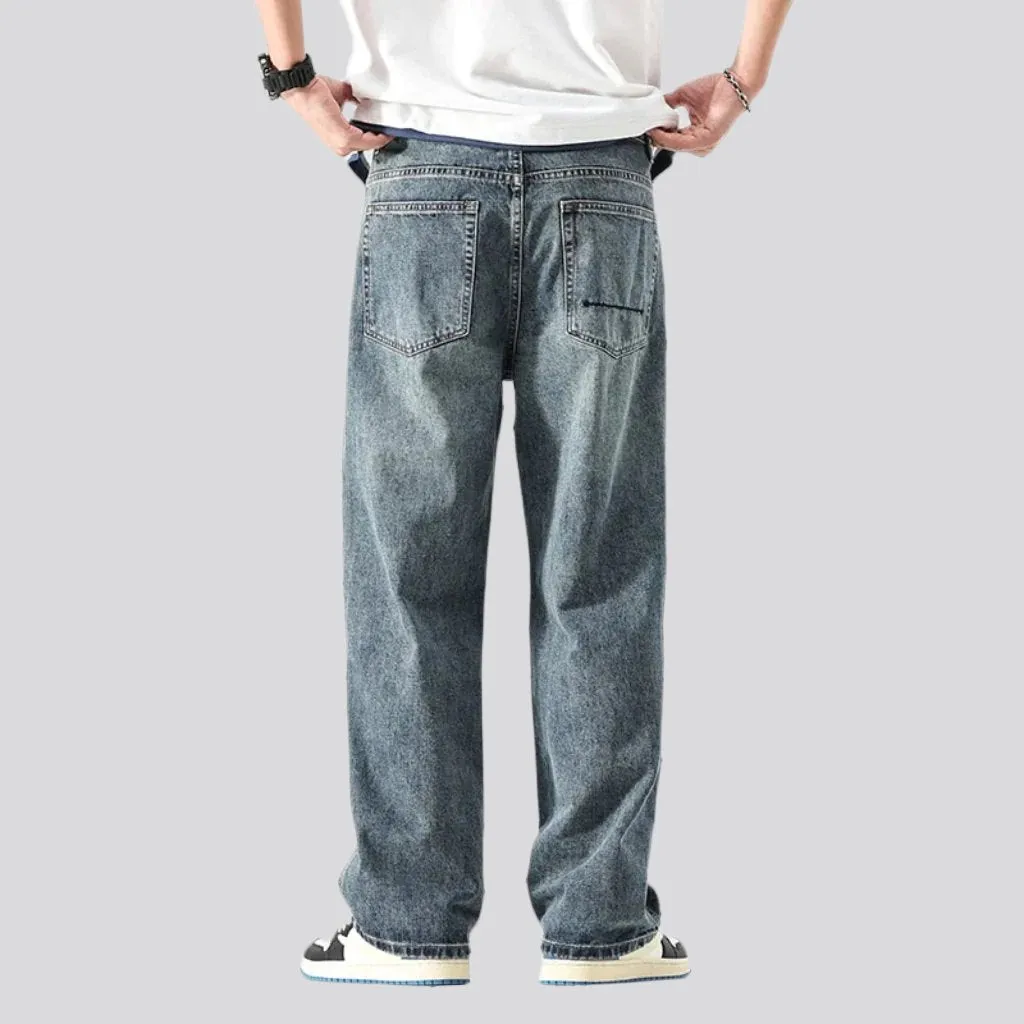 Baggy mid-waist jeans for men