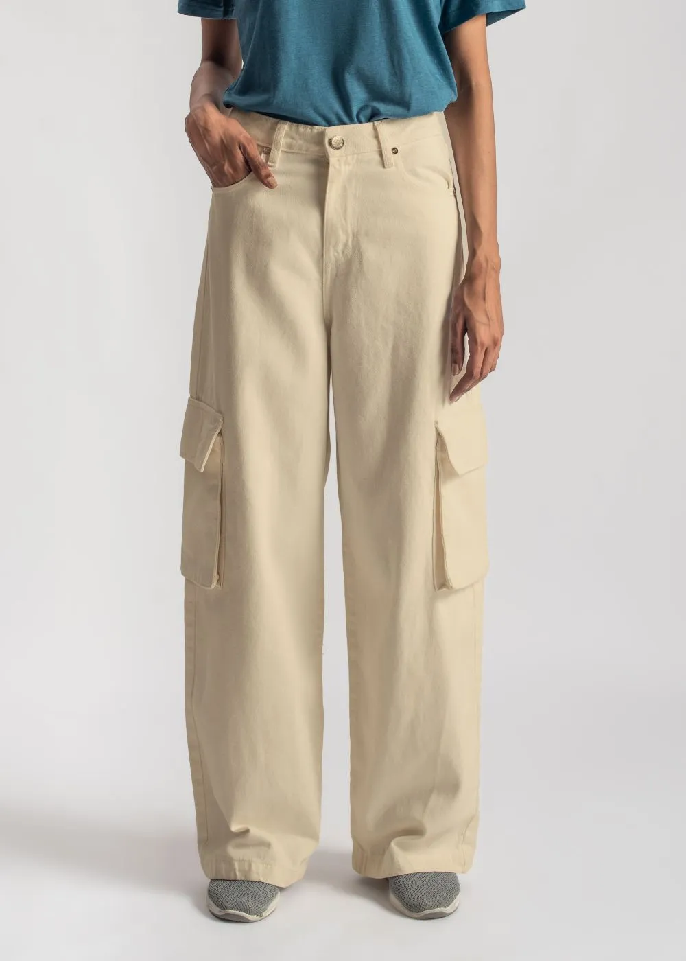 Beige Skater 2 Pocket Cargo Jeans