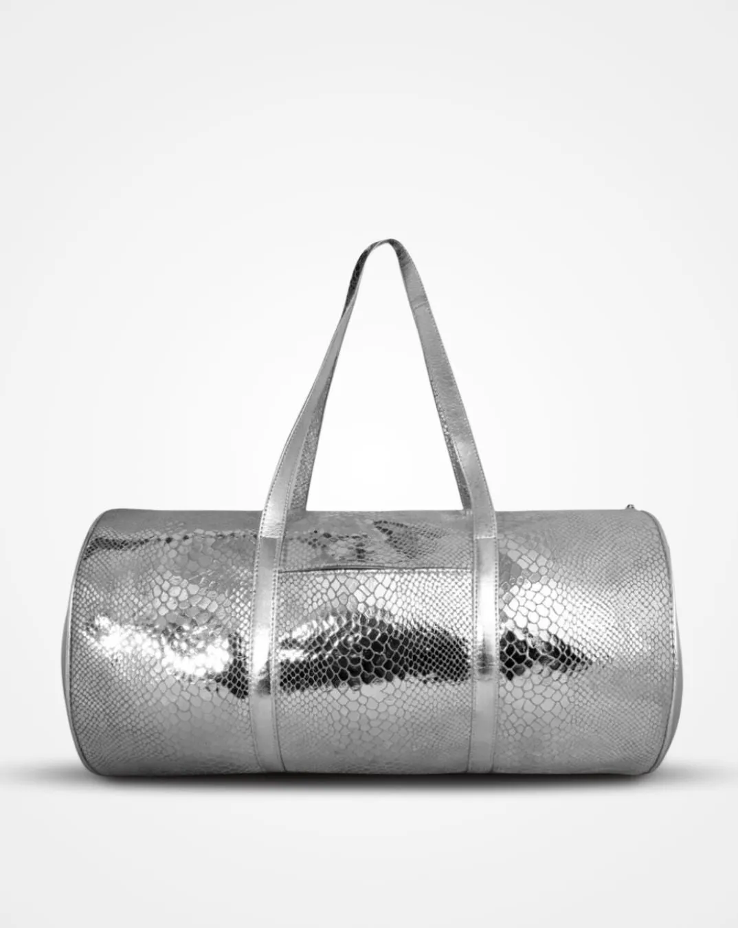 Bella- The Silver Snake Print Leather Magpie Tripper with Toiletry Kit - Overnight Drum Bag