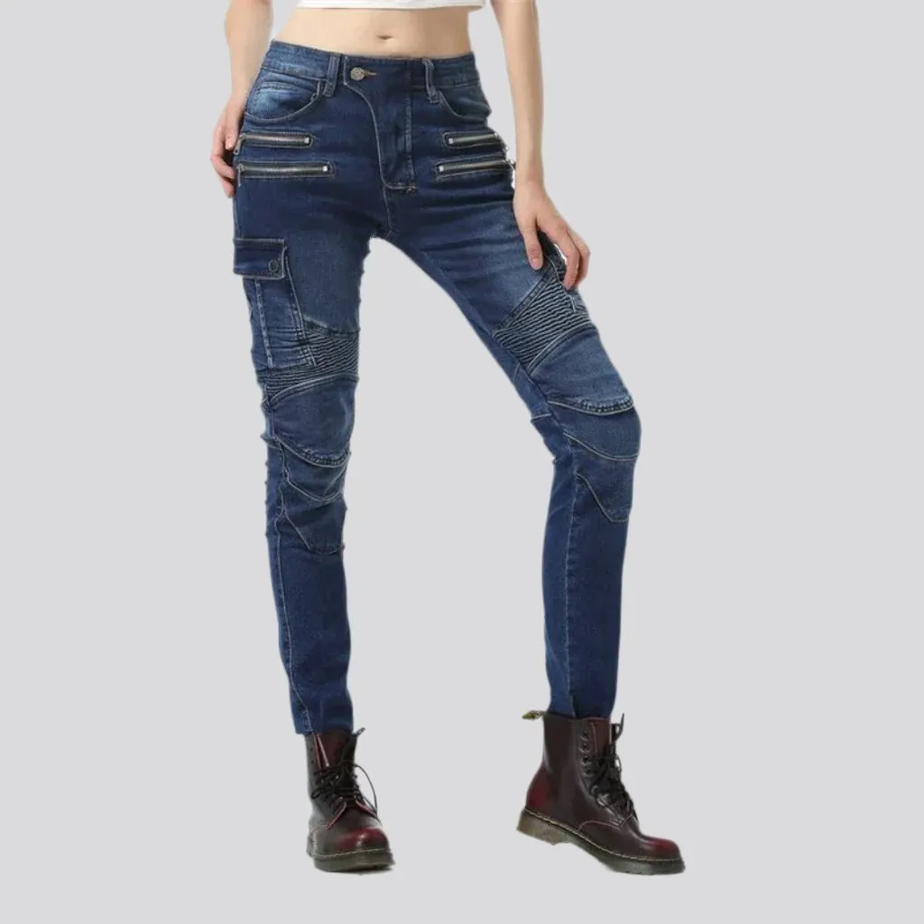 Biker protective jeans for women