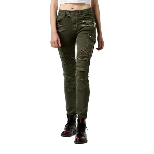 Biker protective jeans for women