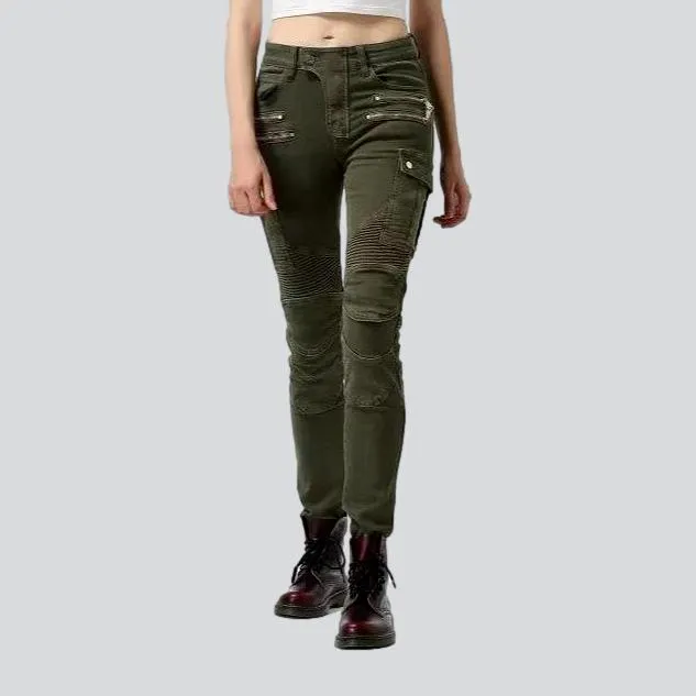 Biker protective jeans for women