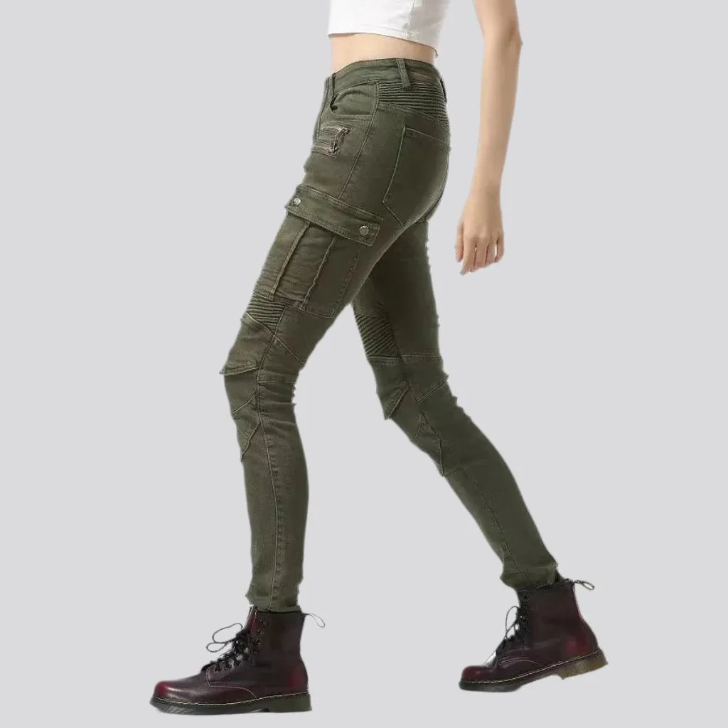 Biker protective jeans for women