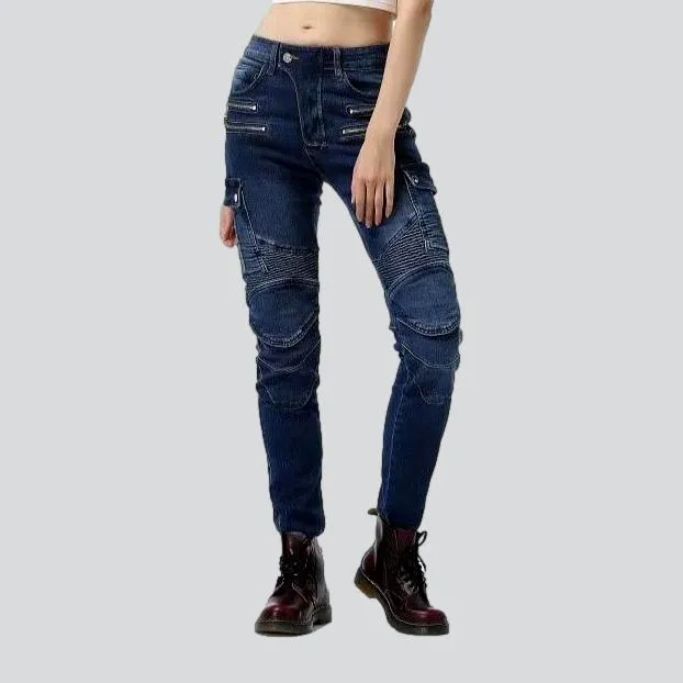 Biker protective jeans for women