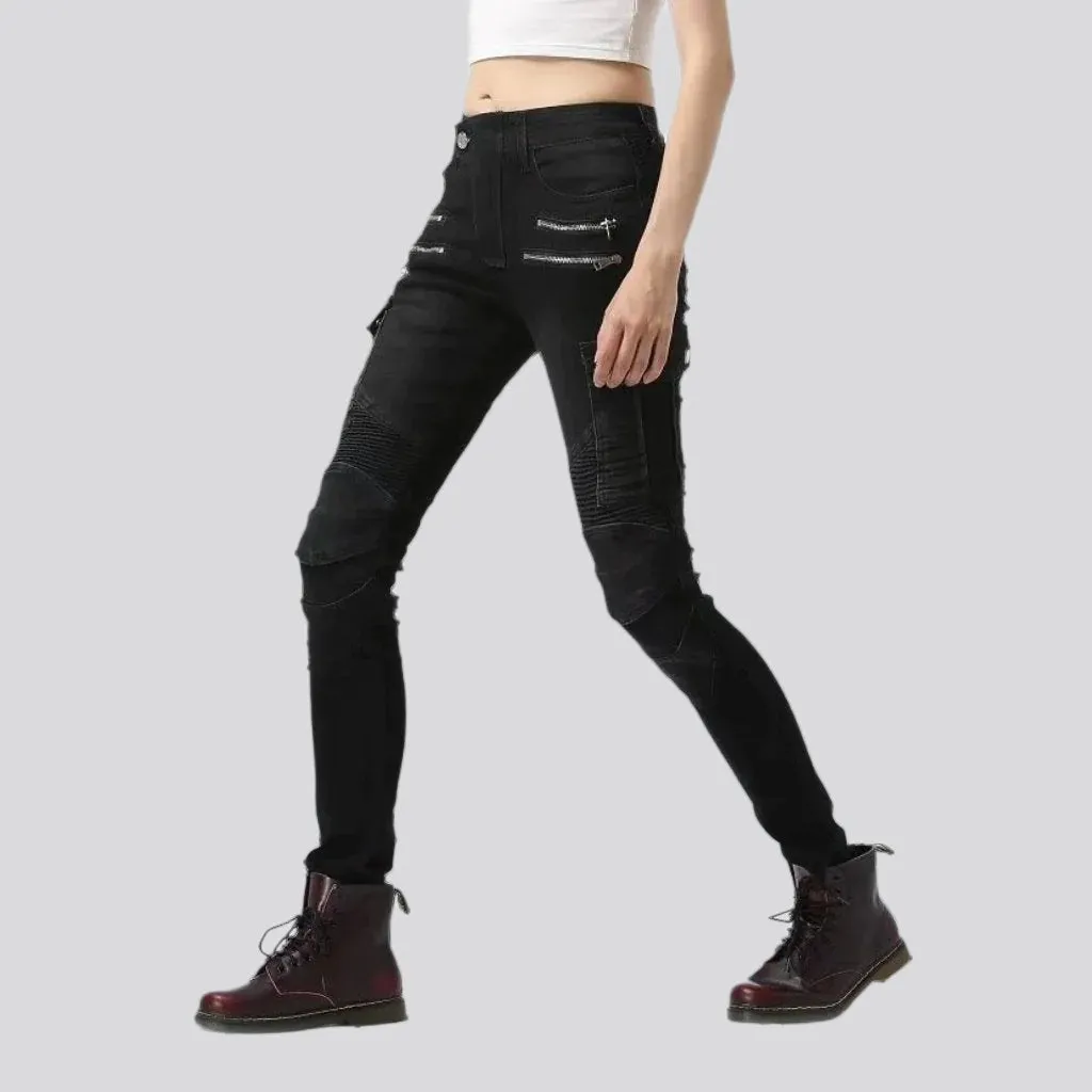 Biker protective jeans for women