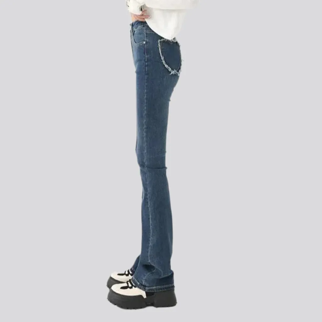 Bootcut stonewashed jeans for women