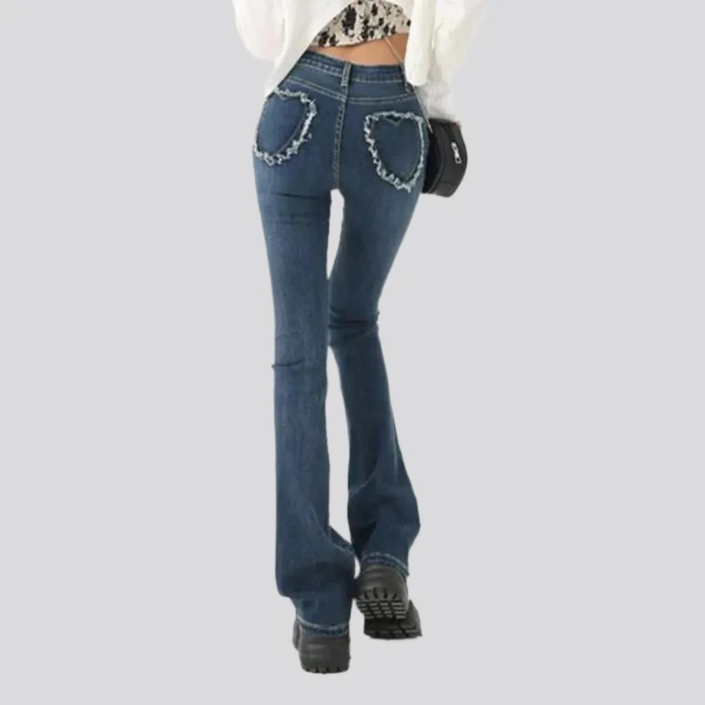 Bootcut stonewashed jeans for women