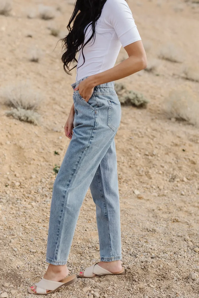 Bri Paper Bag Denim Trousers