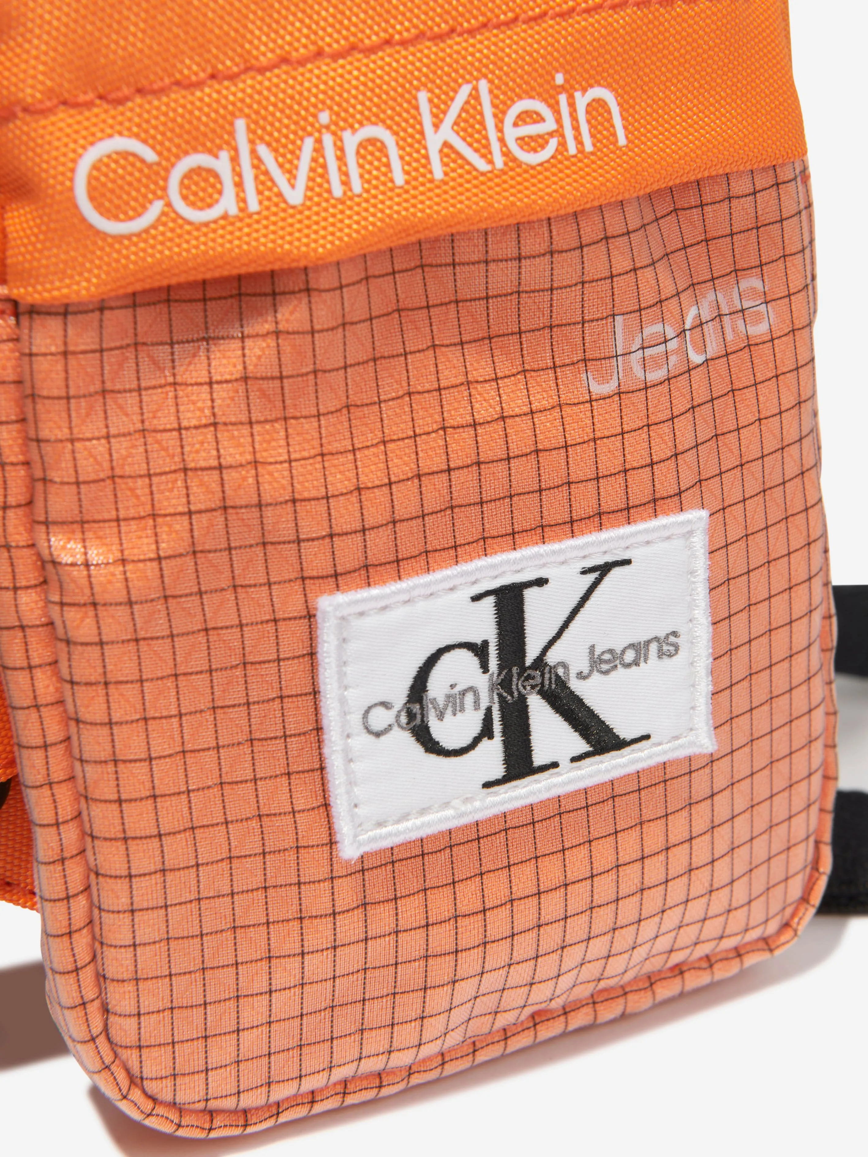 Calvin Klein Kids Monogram Crossbody Bag in Orange