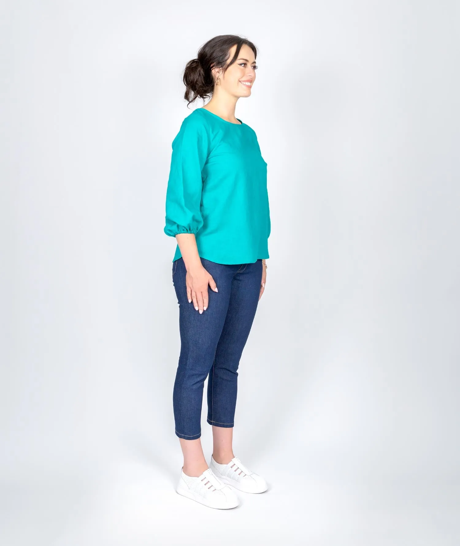 Carisa Linen Top - Jade