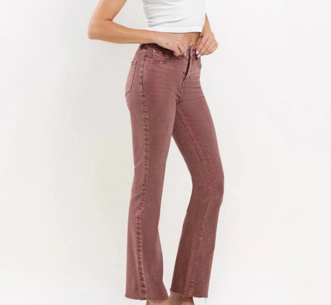 Colored Stretch Denim-Wine