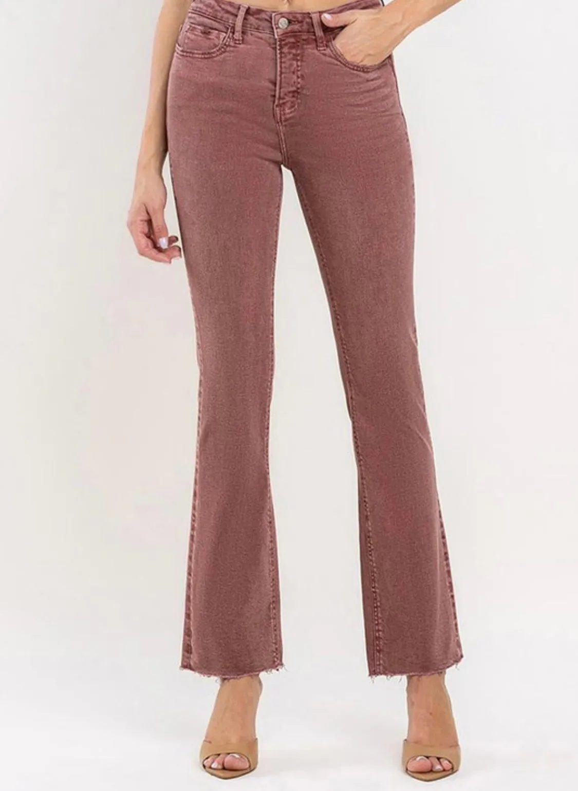 Colored Stretch Denim-Wine