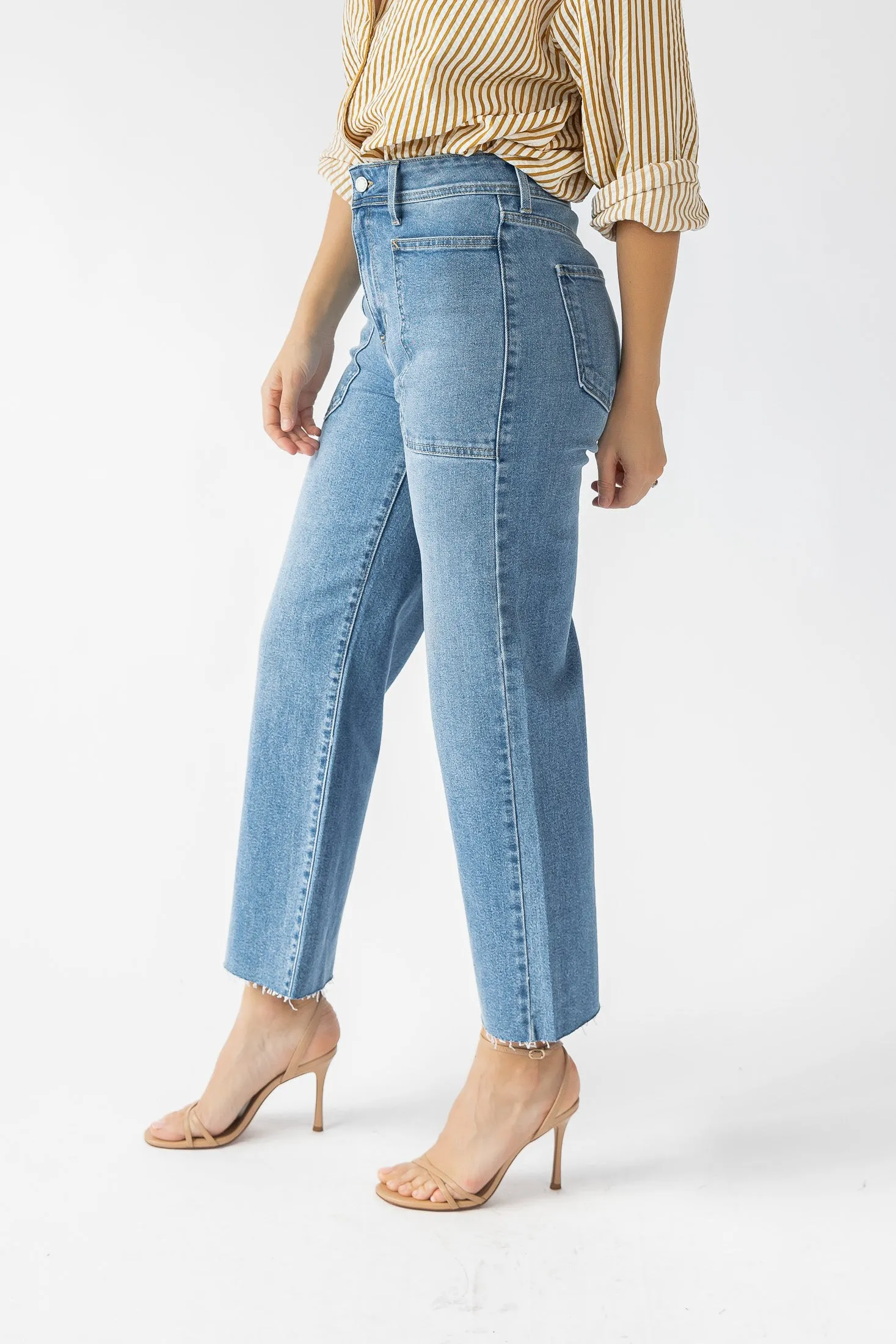 Dream Desire Medium Wash Utility Jeans - Final Sale