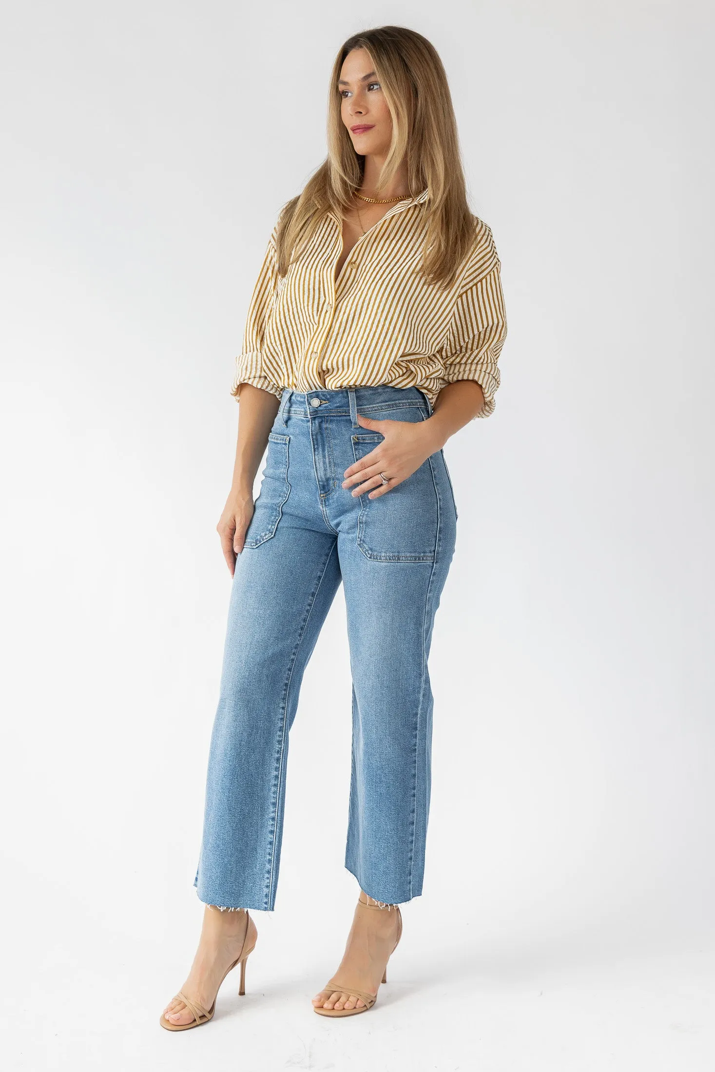 Dream Desire Medium Wash Utility Jeans - Final Sale