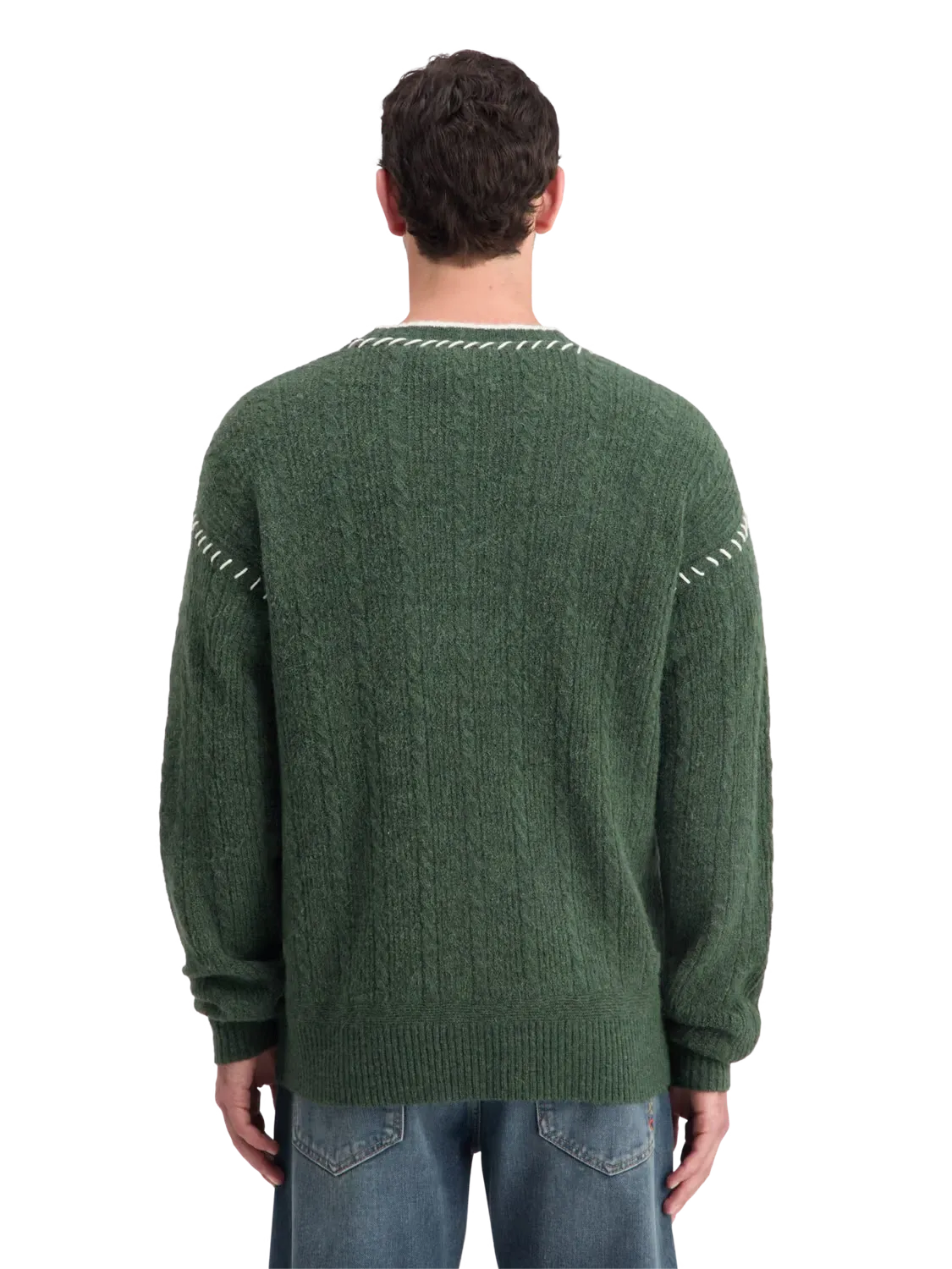 Drop Shoulder Alpaca Cardigan (Green) - 178824WI24301