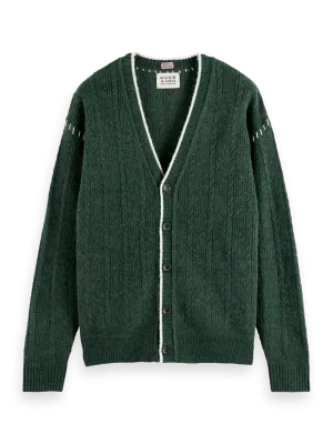 Drop Shoulder Alpaca Cardigan (Green) - 178824WI24301