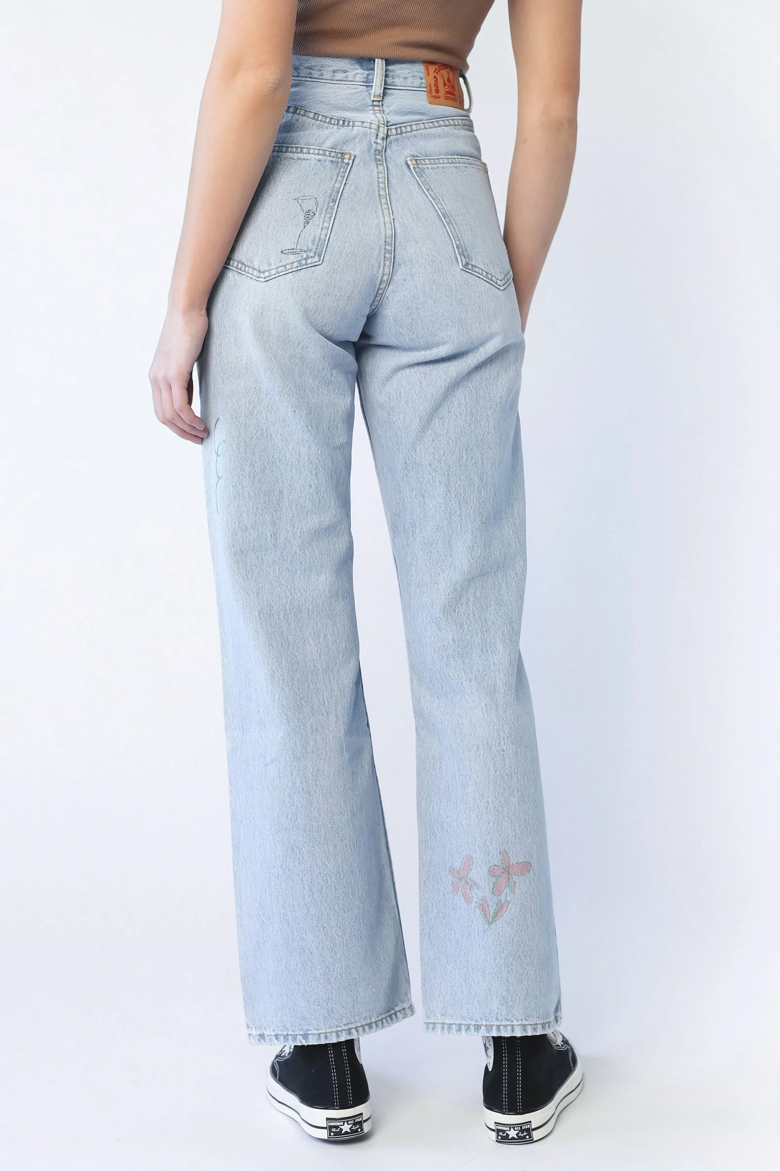 Echo Straight Jeans - Light Blue Jay Scribble