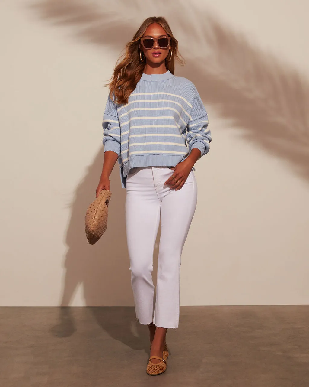 Emory Mock Neck Striped Pullover Sweater