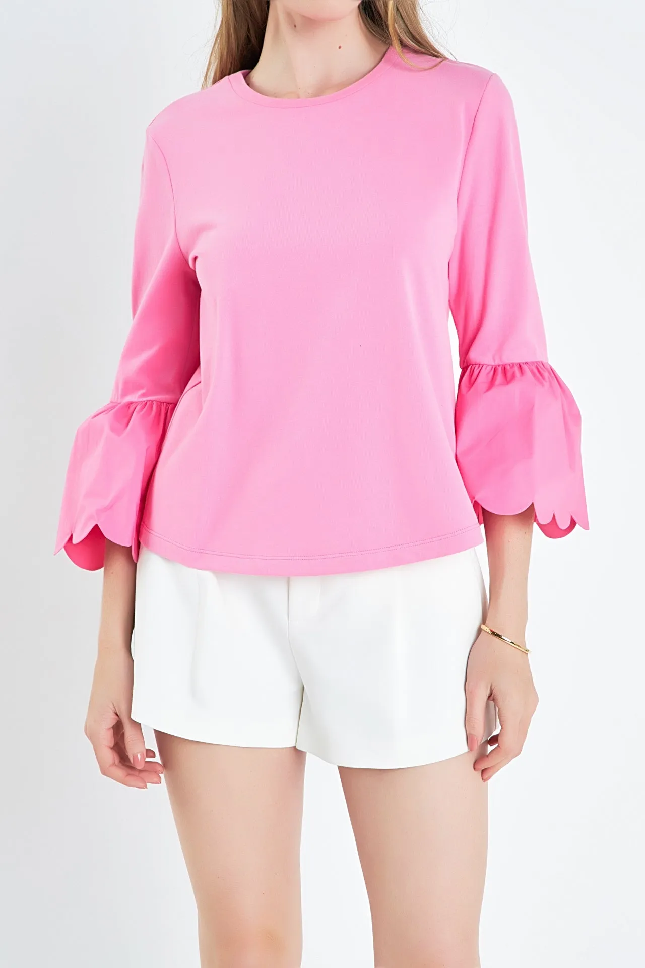 English Factory - Scallop Bell Sleeve T-Shirt