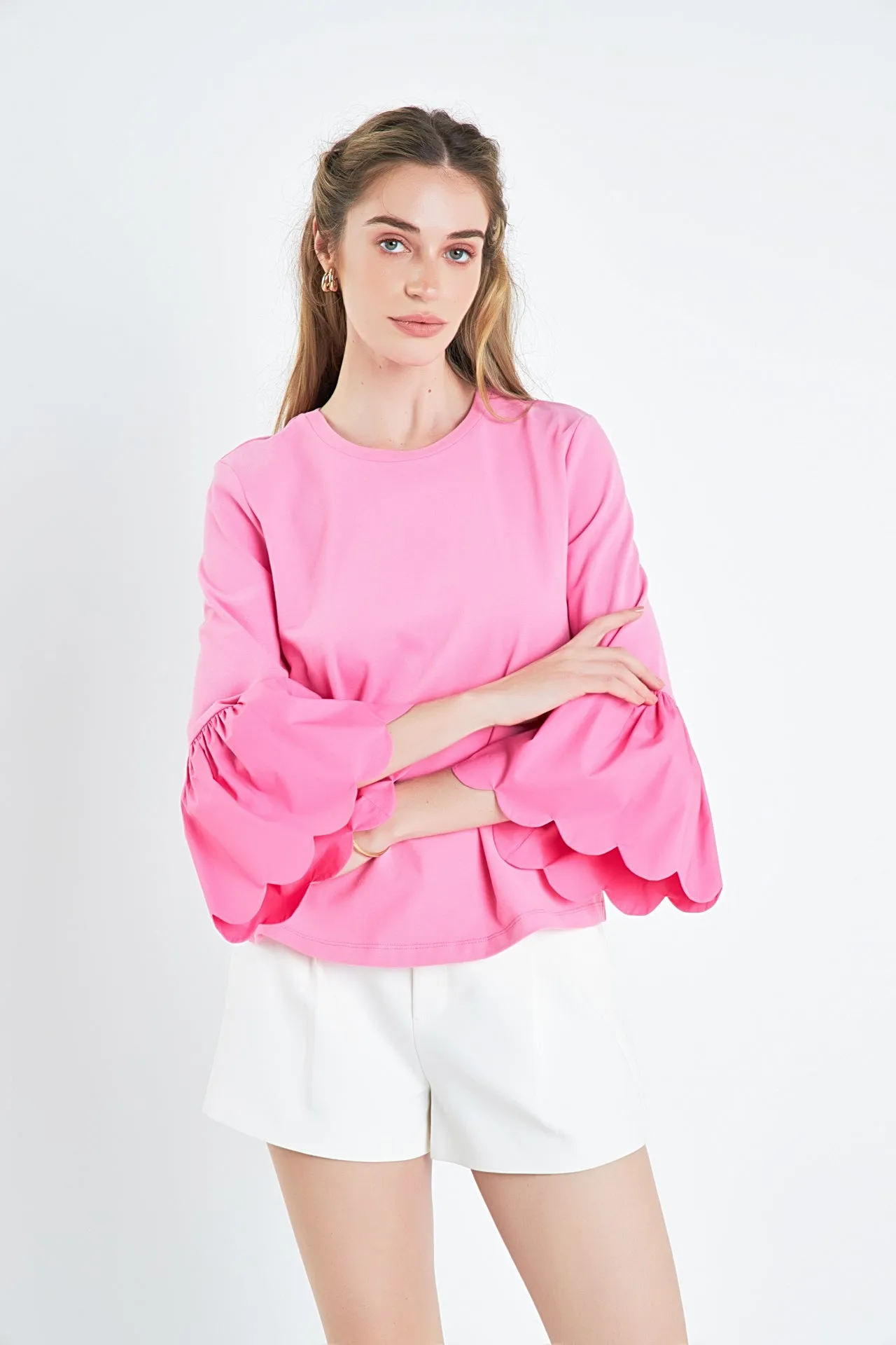 English Factory - Scallop Bell Sleeve T-Shirt