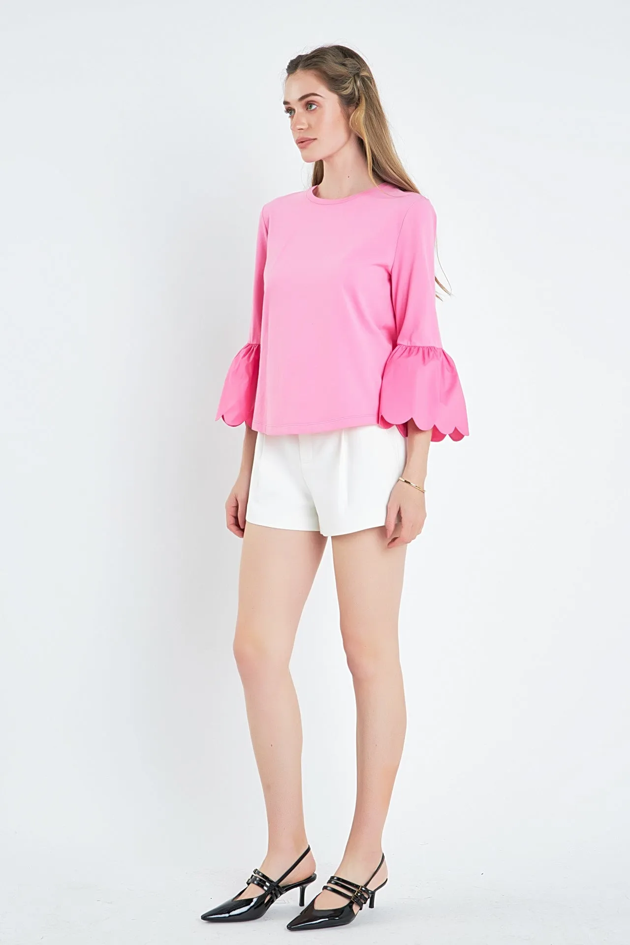 English Factory - Scallop Bell Sleeve T-Shirt