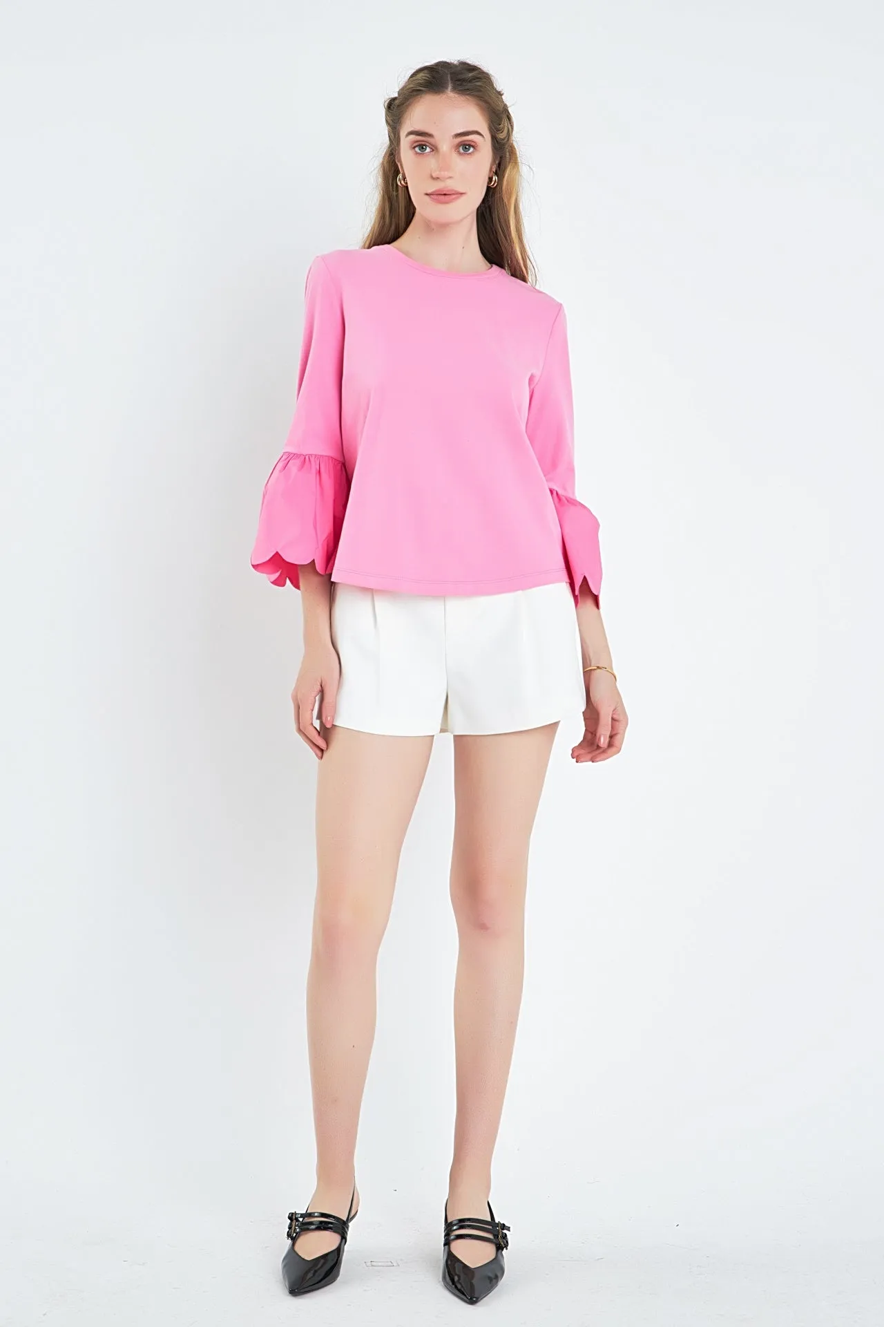 English Factory - Scallop Bell Sleeve T-Shirt