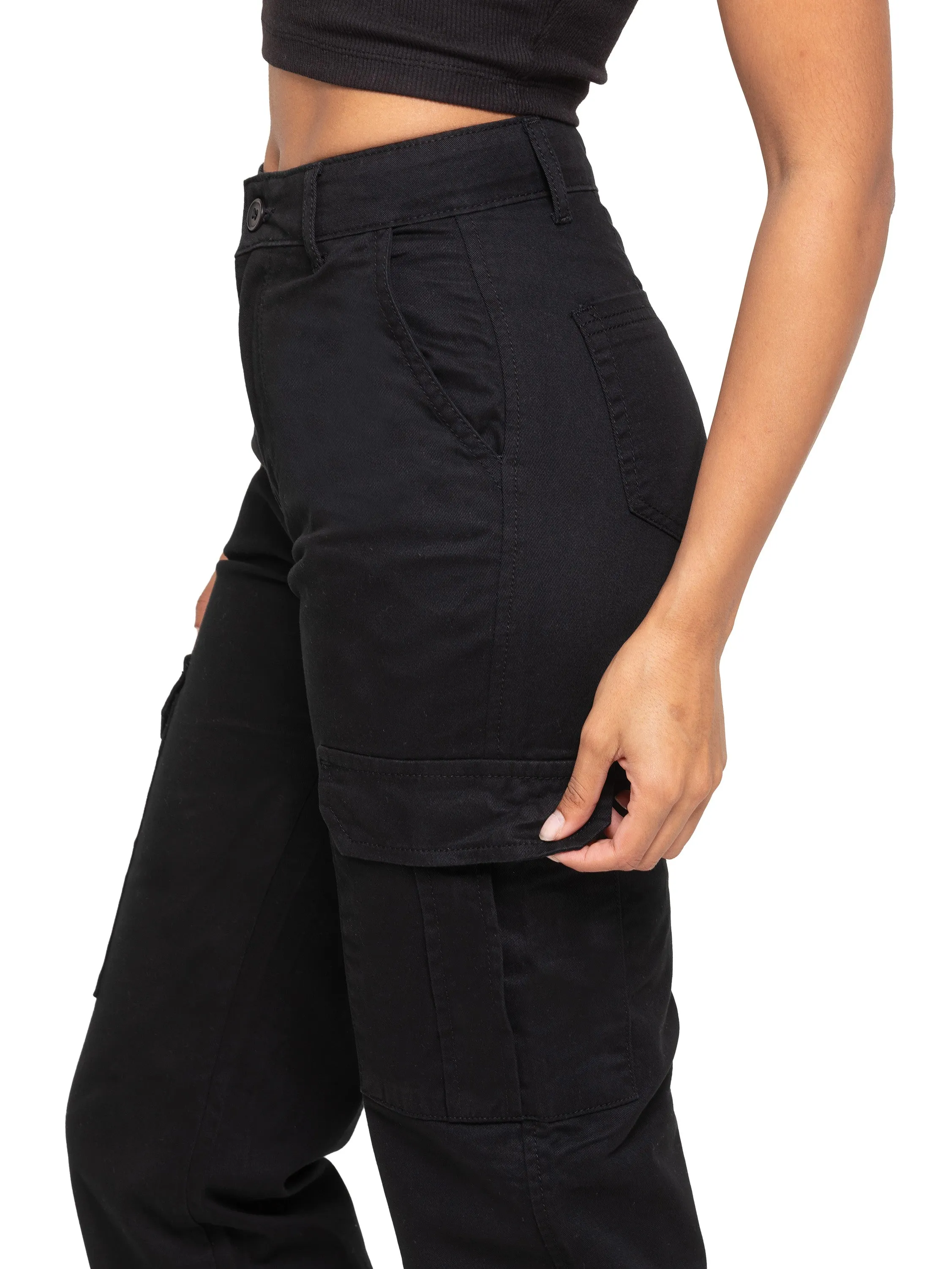 Enzo |  Womens Cargo Denim Jeans