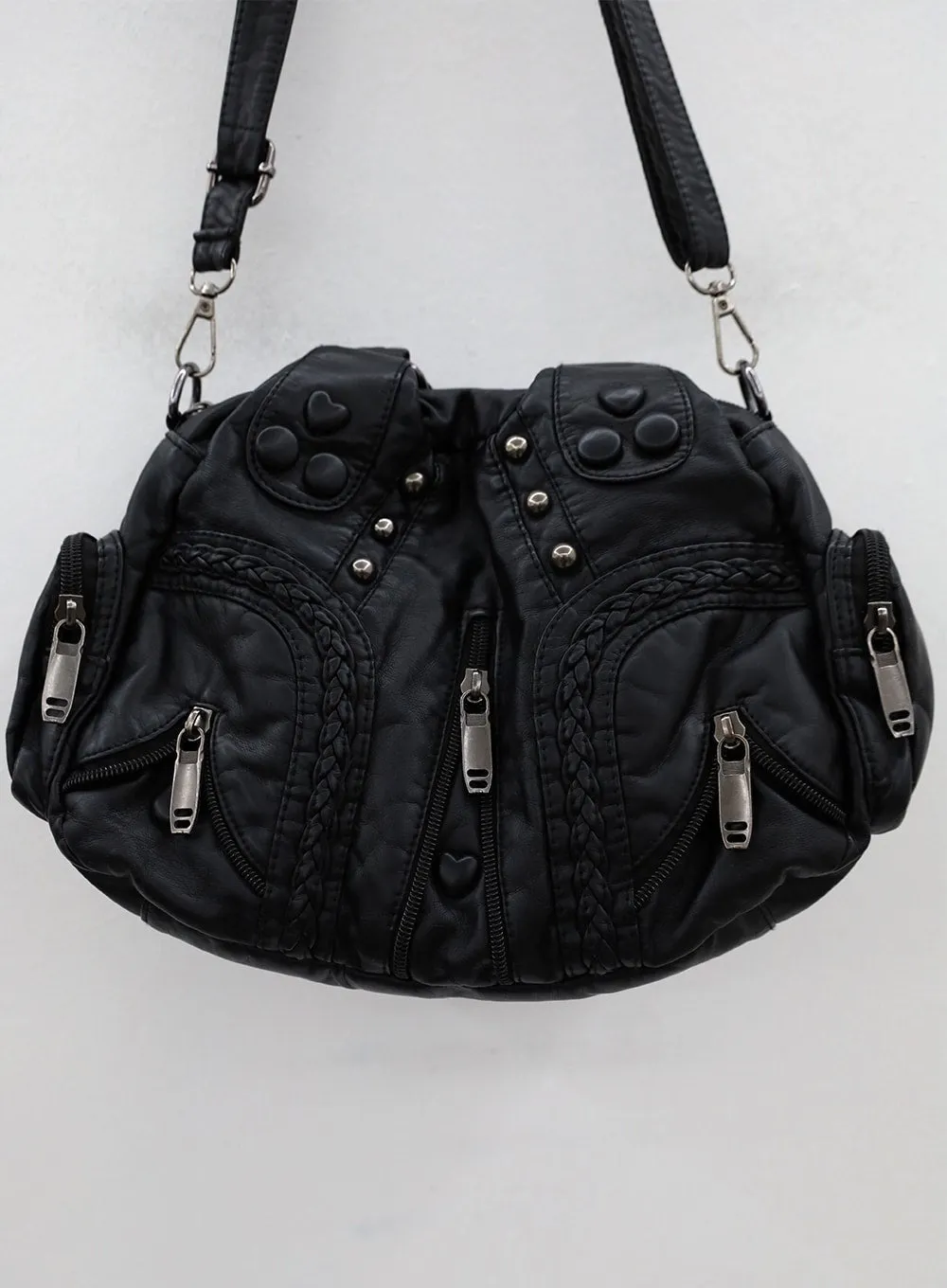 Esmee - Black Rivet Shoulder Bag