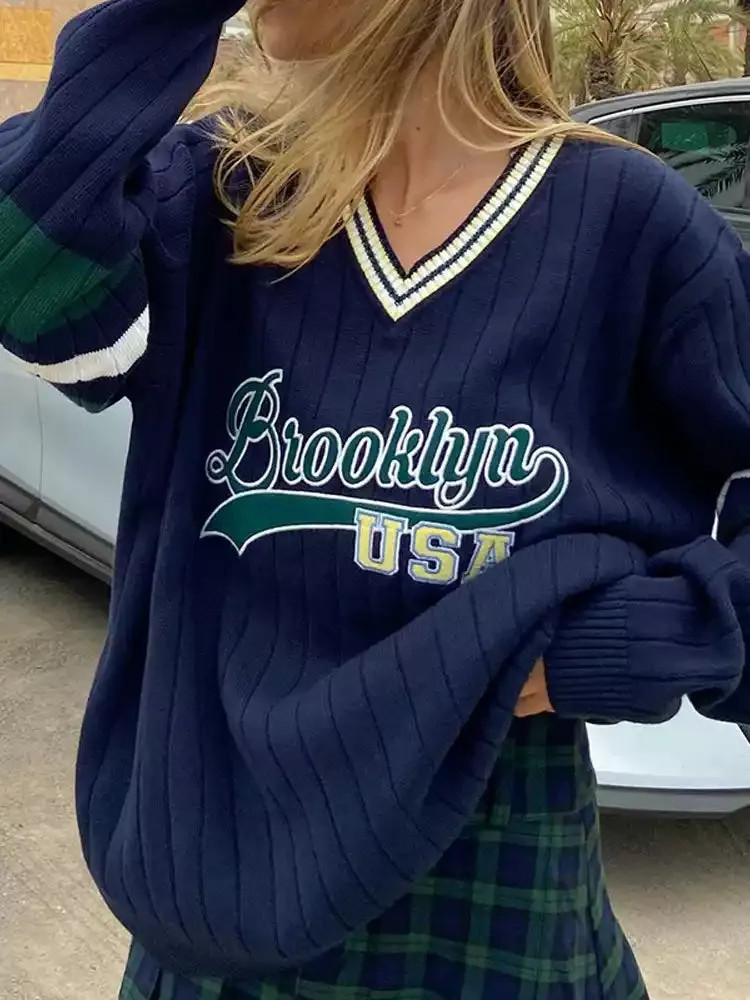 Fashionkova Brooklyn Varsity Knit Sweater