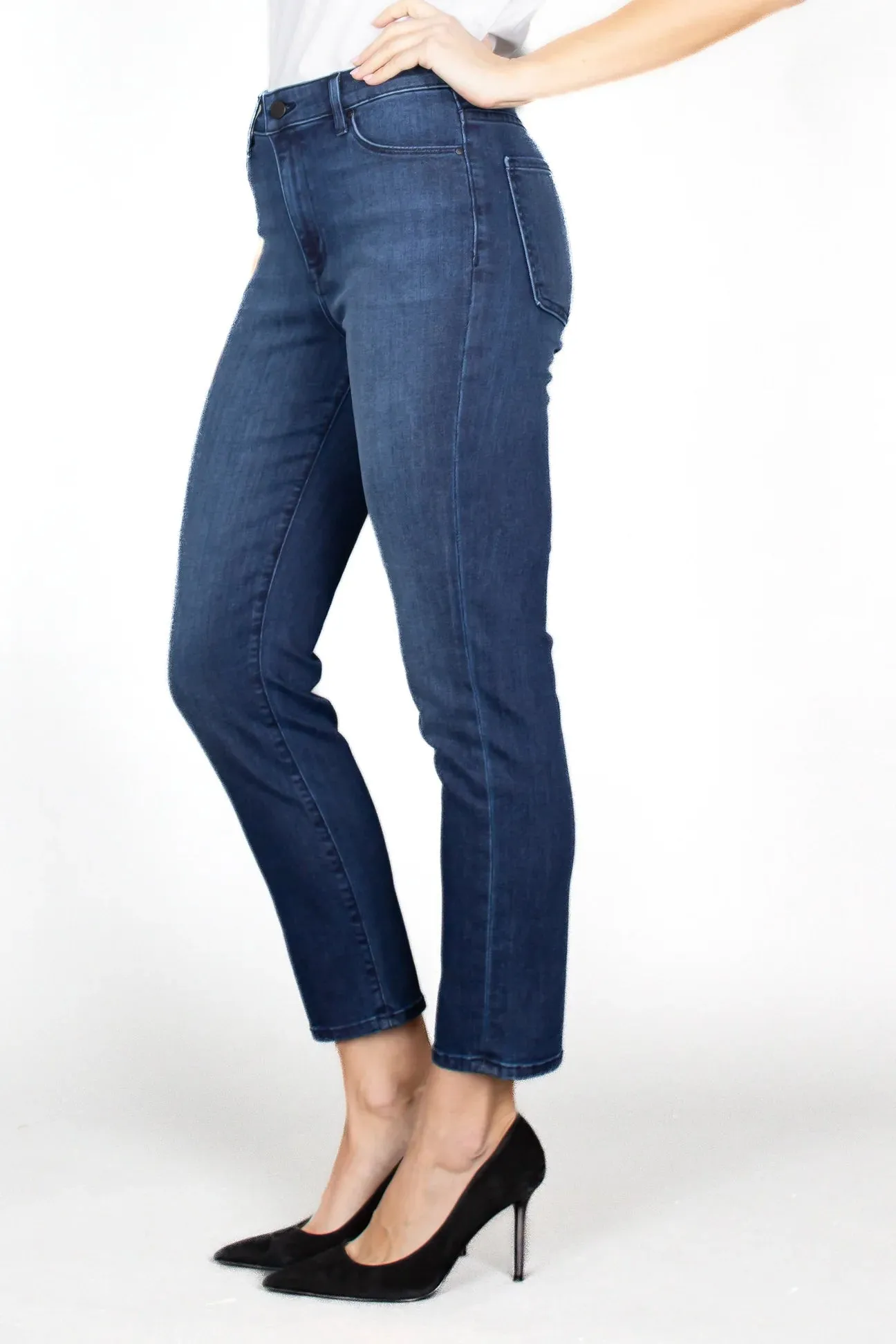 Fidelity Cher Straight Leg Ankle Premium Denim (Piper Blue)