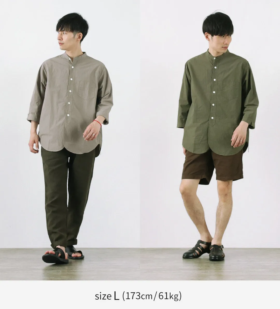 FOB FACTORY / FRC006 military dump band collar shirt