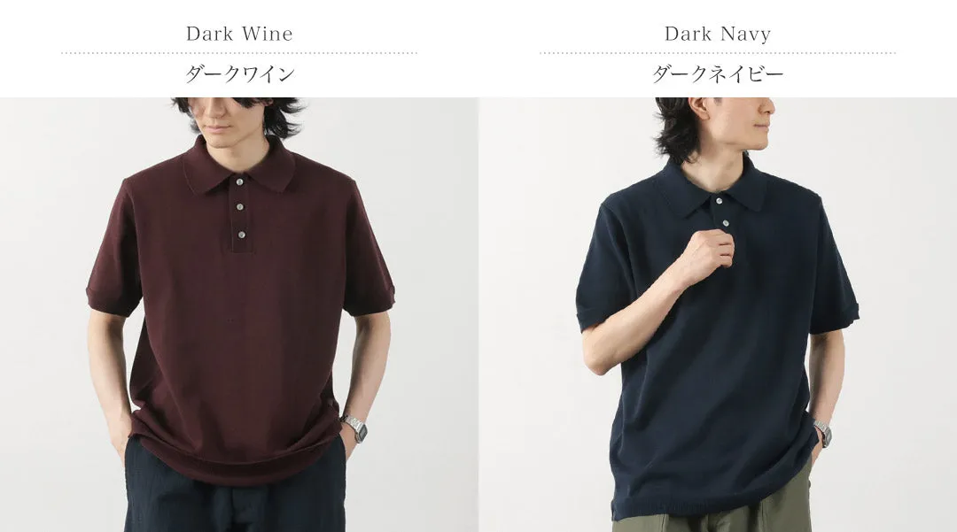 FUJITO / Knit Polo Easy Solid Collar