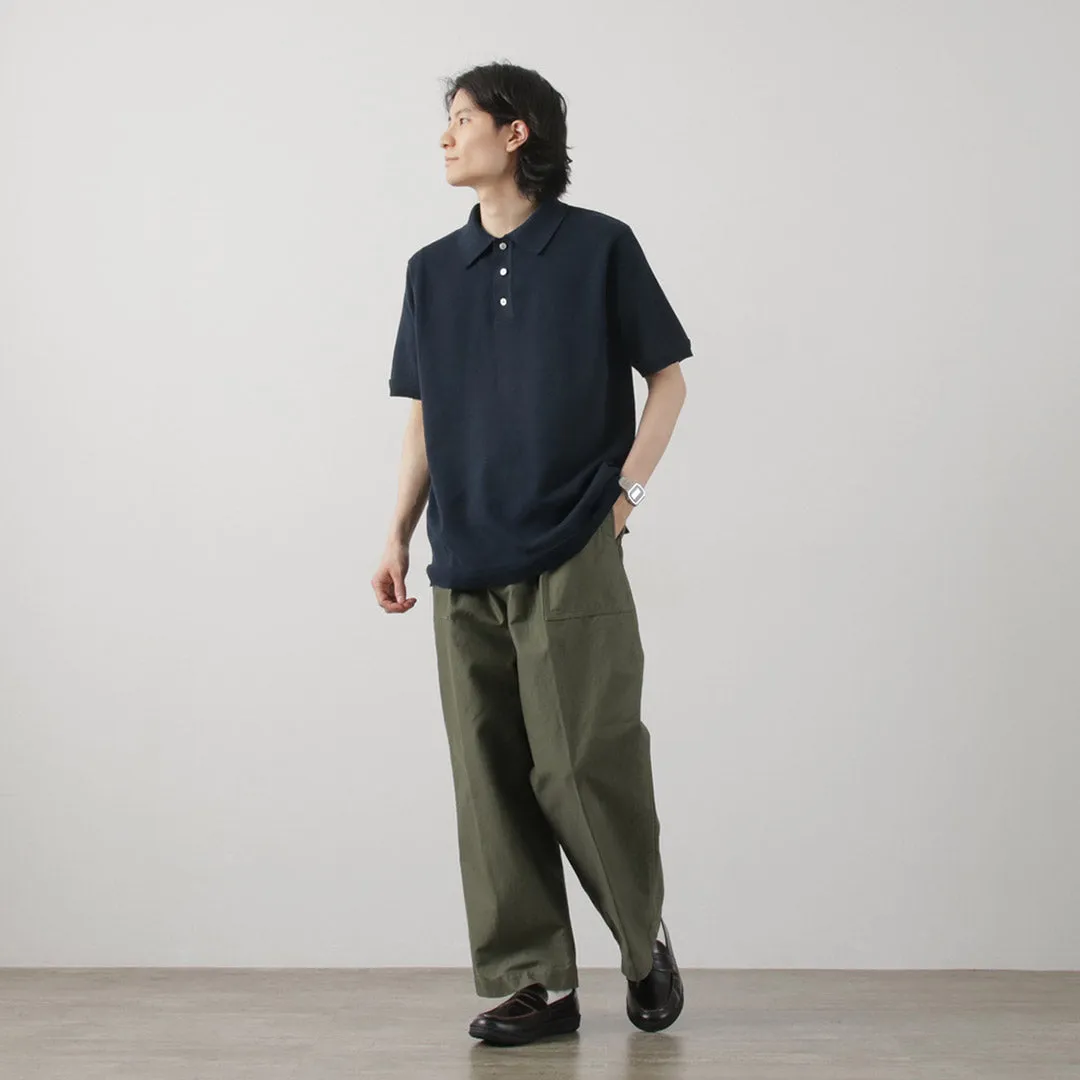 FUJITO / Knit Polo Easy Solid Collar