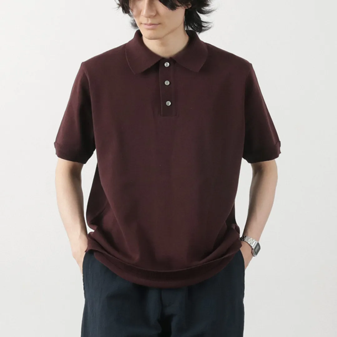 FUJITO / Knit Polo Easy Solid Collar