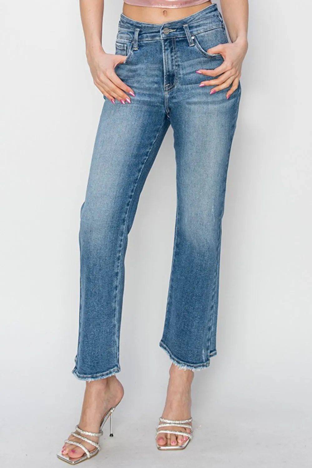 High Rise Slim Straight Jeans