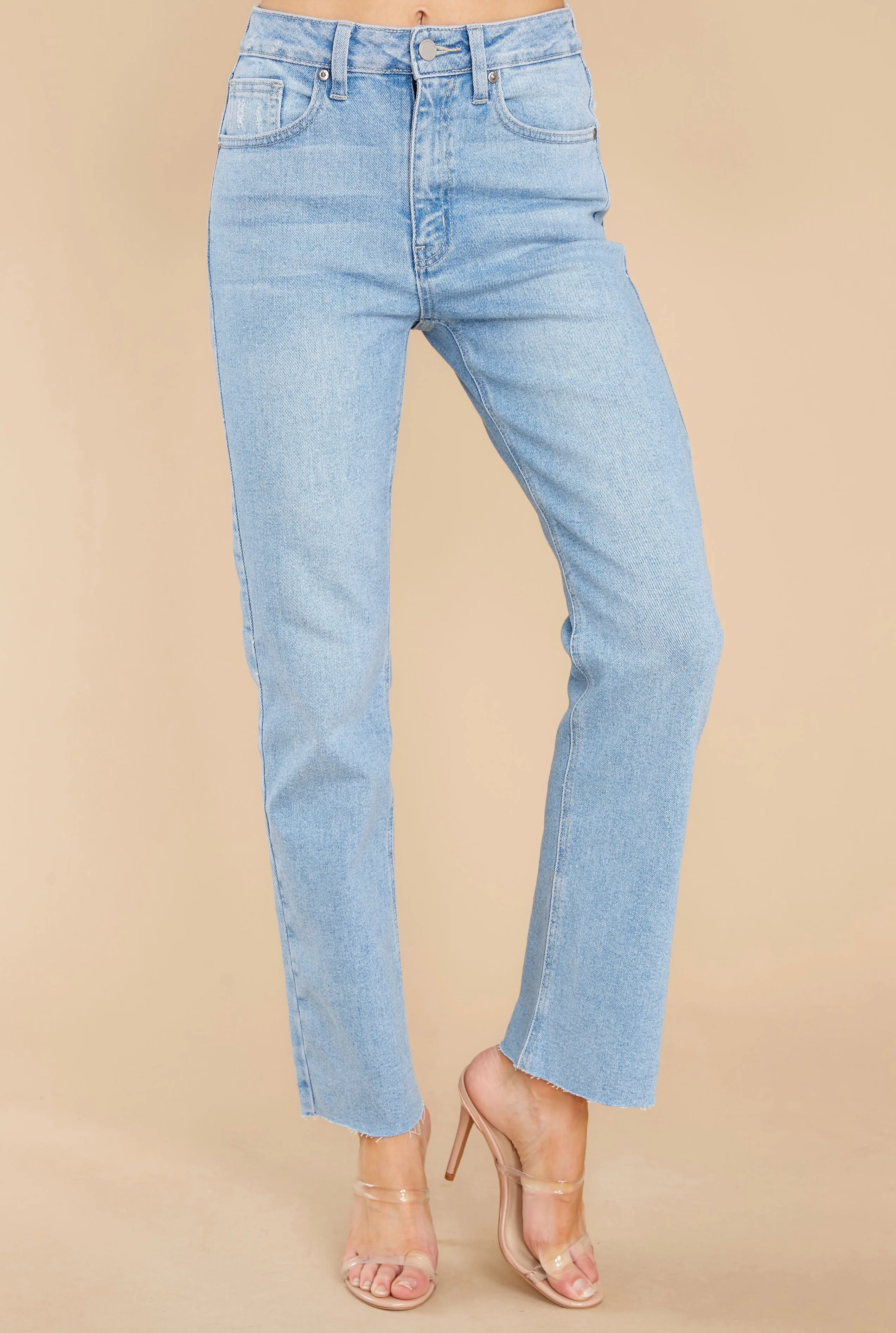 High Standards Light Wash Cropped Straight Jeans