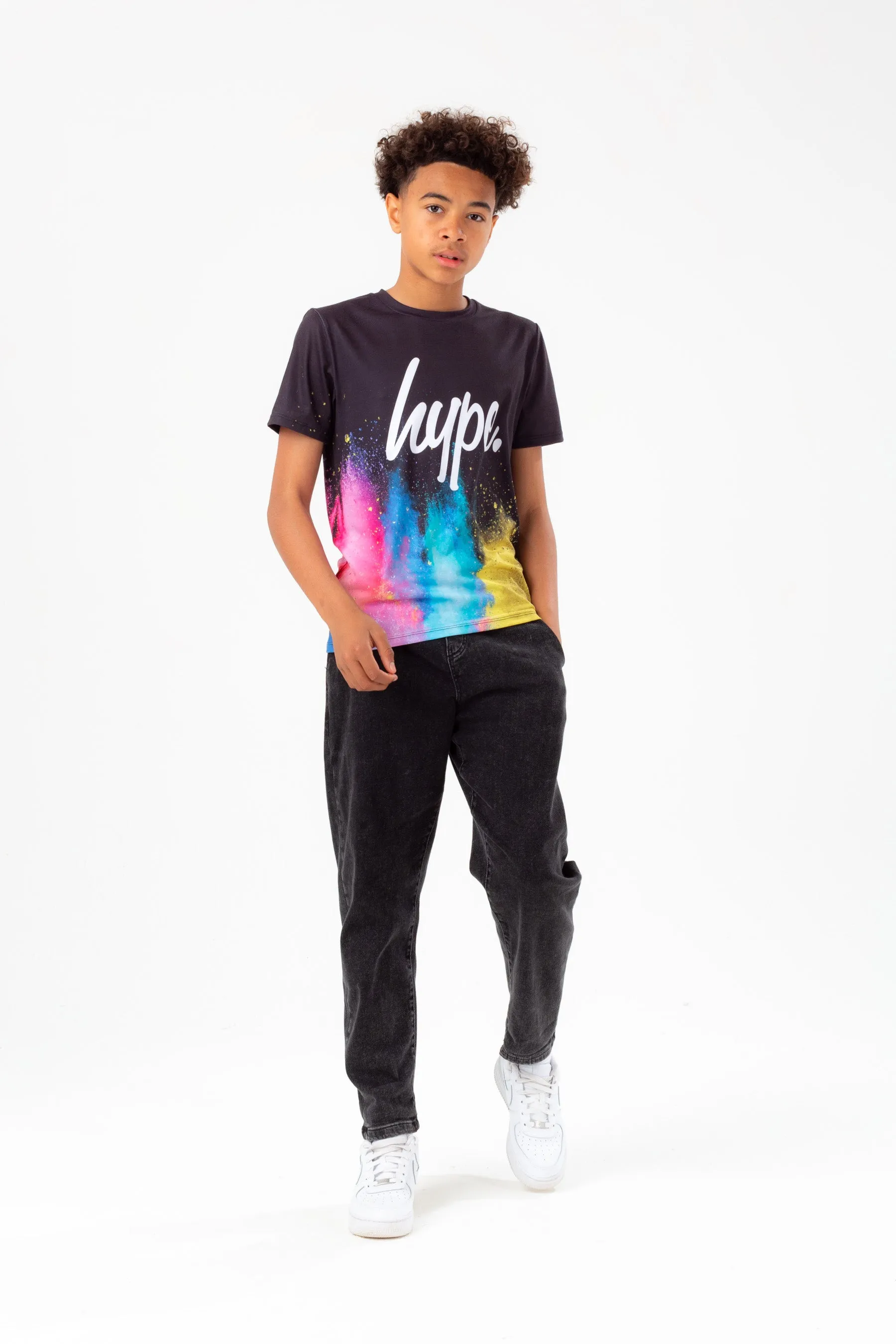 Hype Boys Black Colour Explosion Script T-Shirt