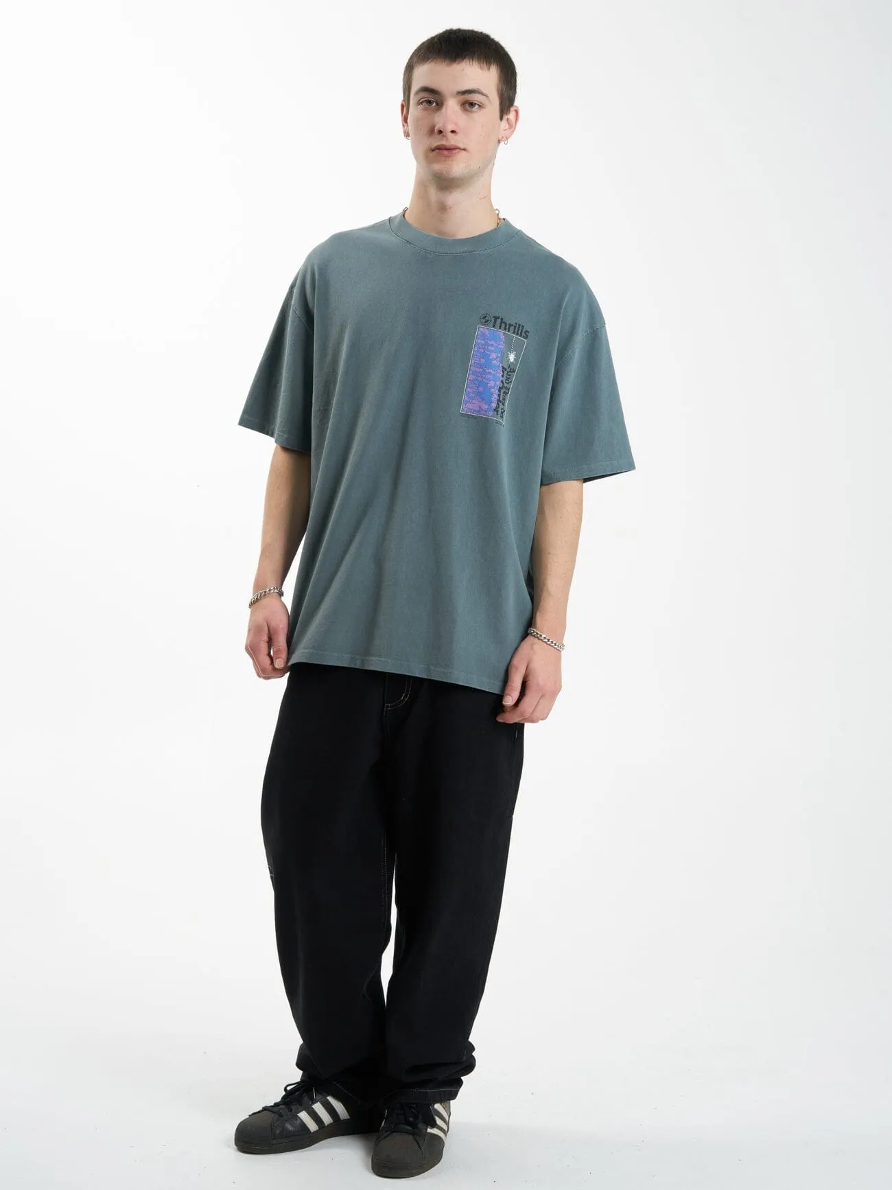 In Order Box Fit Oversize Tee - Stormy Sea