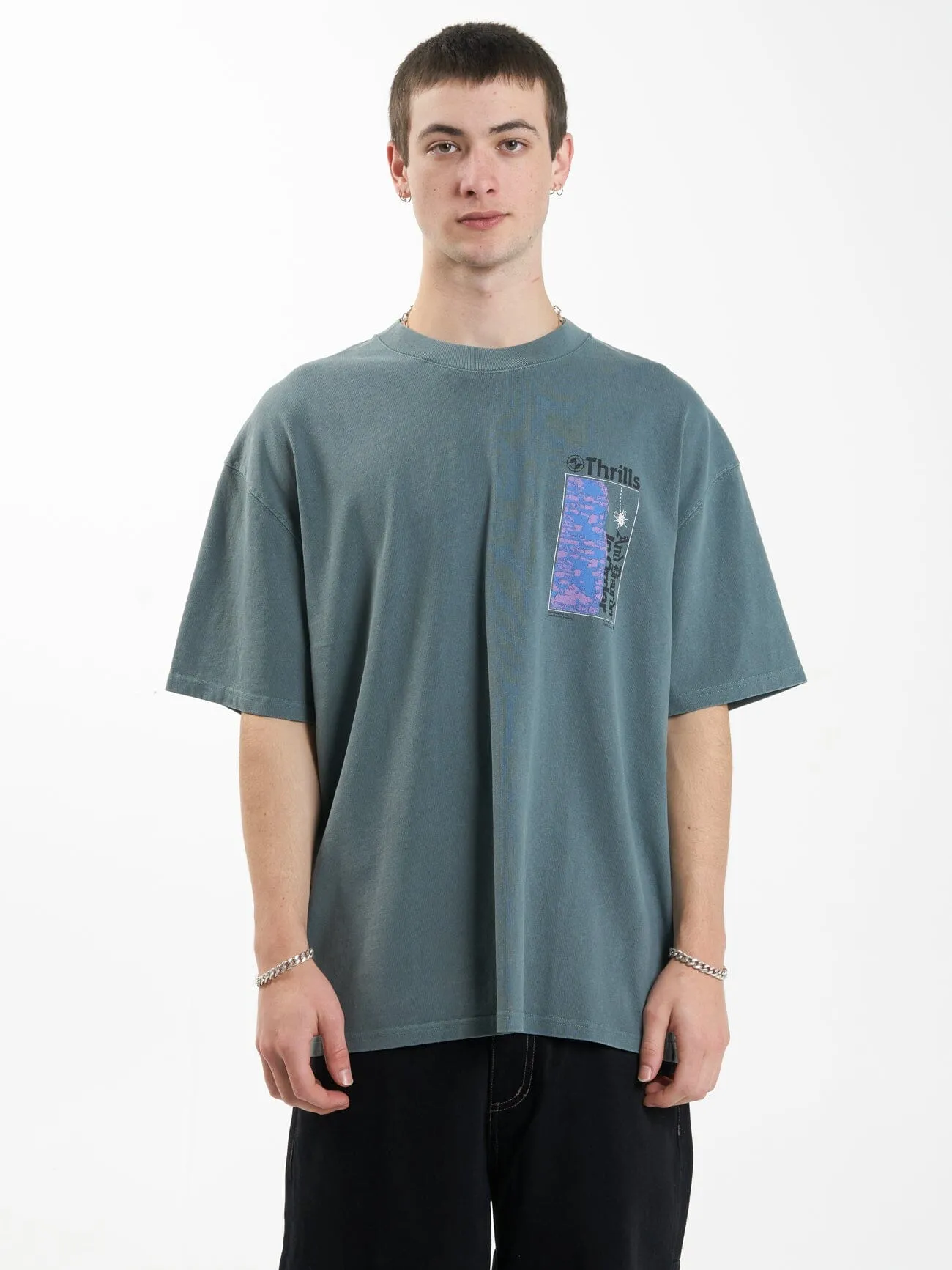 In Order Box Fit Oversize Tee - Stormy Sea