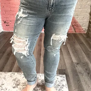 Judy Blue Lace Patch Skinny Jeans