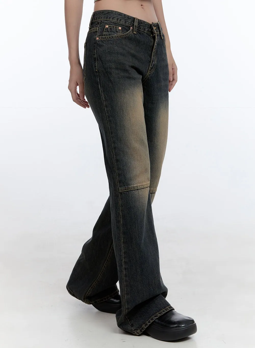 Kira Stitched Detail Bootcut Jeans CG414