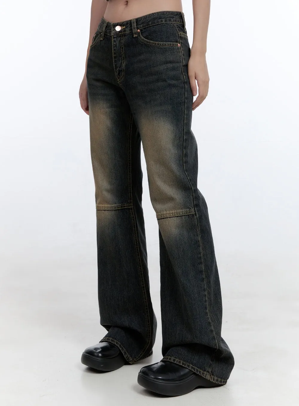 Kira Stitched Detail Bootcut Jeans CG414