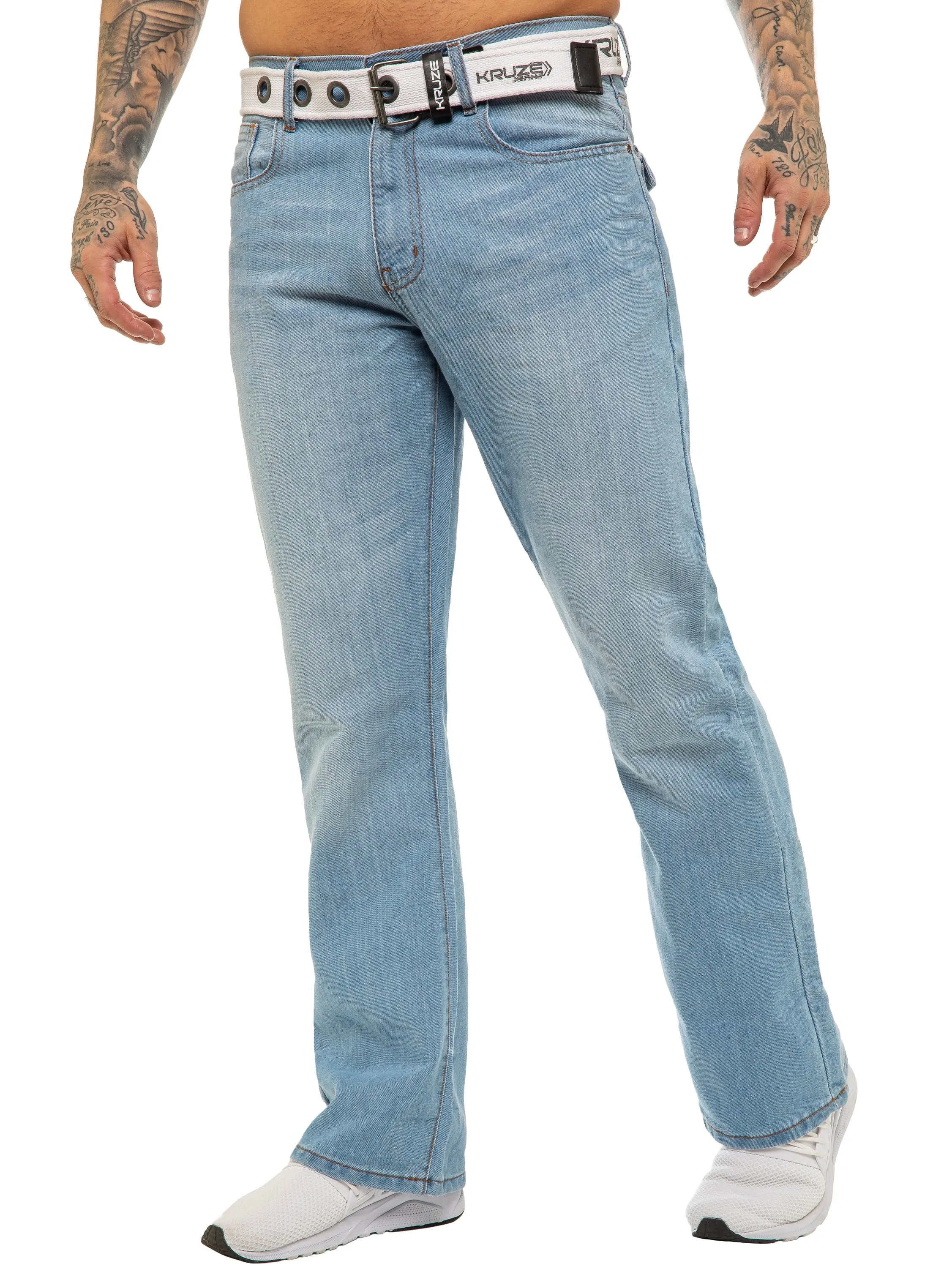 Kruze | Mens Bootcut Denim Jeans