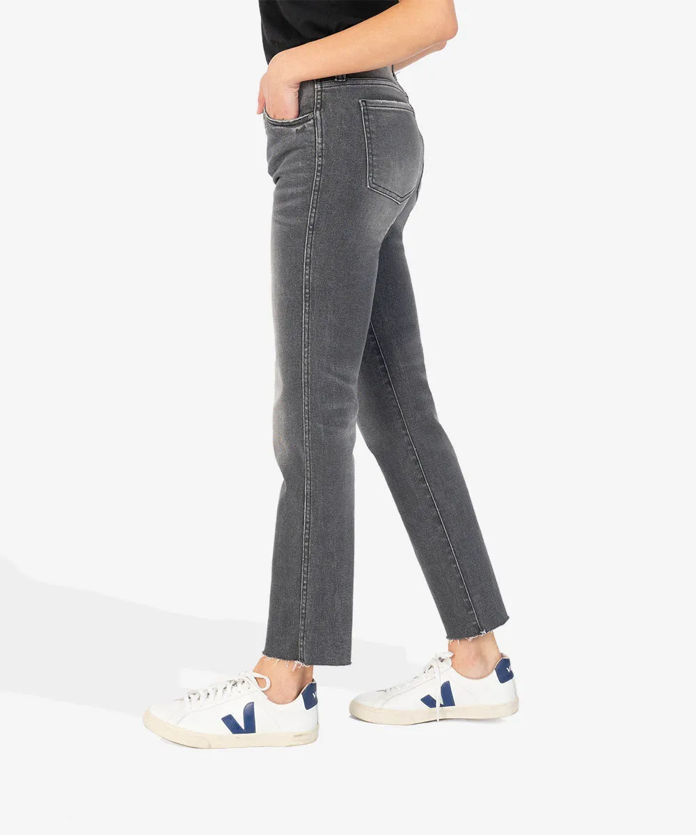 Kut Rachel High Rise Mom Jean Button Fly Raw Hem - Emulate